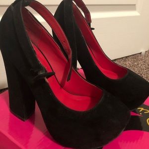 Privileged black suede high heels
